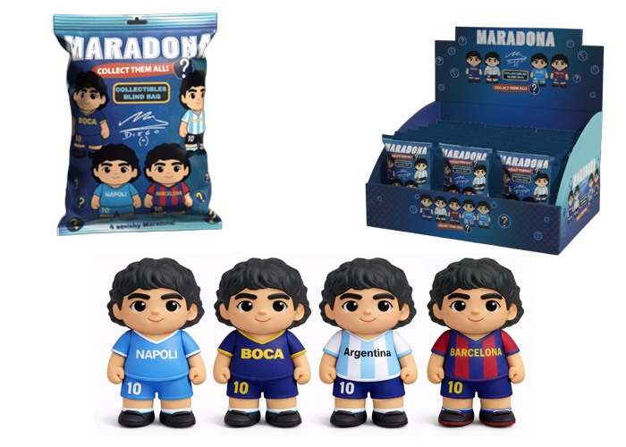 MARADONA Squishy 12cm (In blind bag x cm) In espo da 12pz 4ass…x12…x144